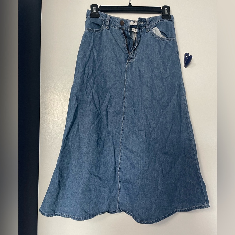 Forever 21 denim midi skirt